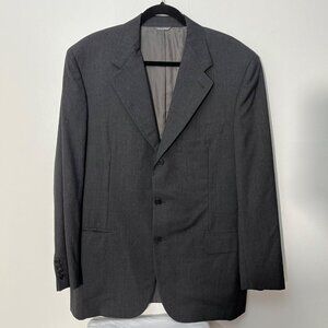 Mens Zanella‎ Wool Blazer Made In Italy Charcoal Gray  Size 42